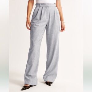 Abercrombie Curve Love A&F Sloane Tailored Wide Leg Pant